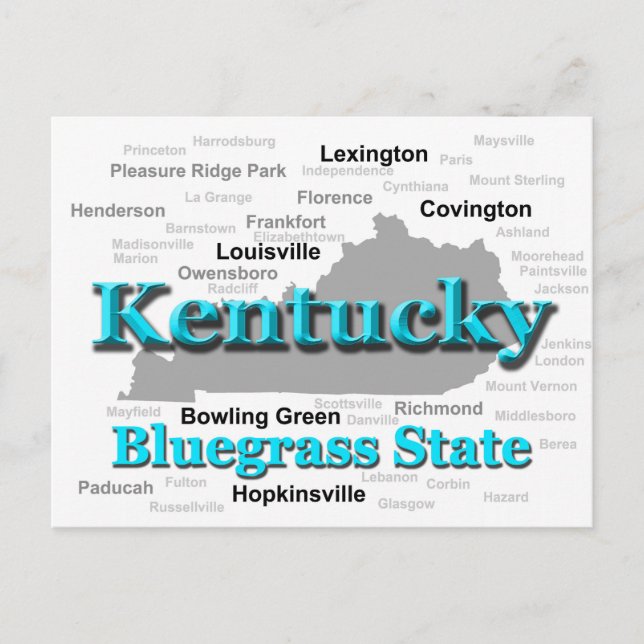 Postale Carte de la fierté d'État du Kentucky Silhouette (Devant)