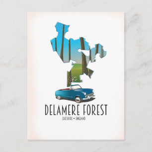 Postale carte de la forêt de Delamere Cheshire Angleterre