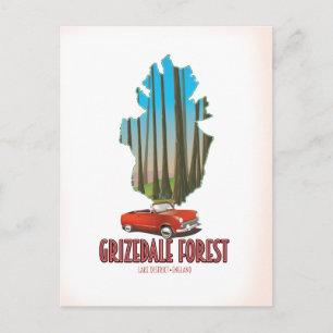 Postale carte de la forêt de Grizdale district des lacs An