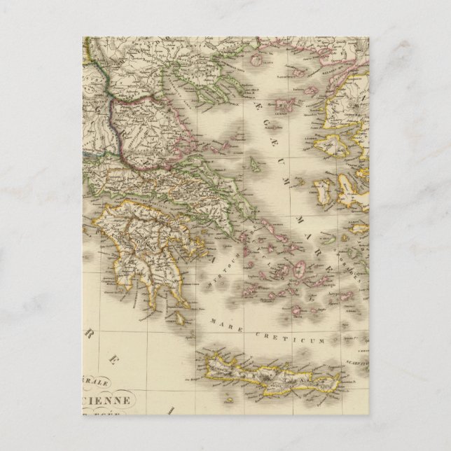 Postale Carte de la Grèce historique, atlas de Paris (Devant)