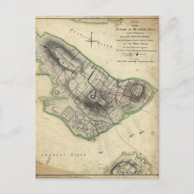 Postale Carte de la guerre révolutionnaire de Bunker Hill  (Devant)