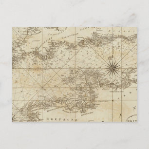 Postale Carte de la Manche britannique