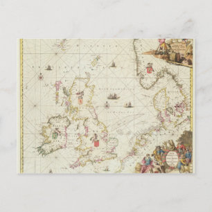 Postale Carte de la Mer du Nord, c.1675