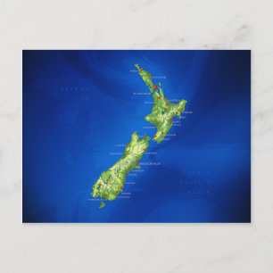 Postale Carte de la Nouvelle-Zélande