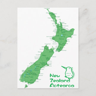 Postale Carte de la Nouvelle-Zélande