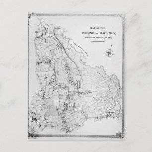 Postale Carte de la paroisse de Hackney