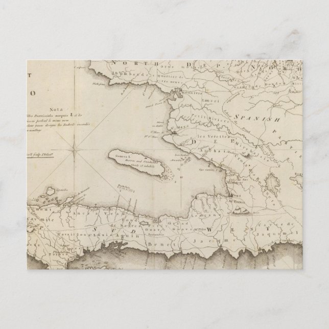 Postale Carte De La Partie Française De Saint Domingue (Devant)