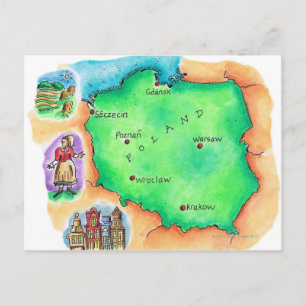 Postale Carte de la Pologne