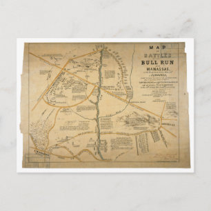 Postale Carte de la première bataille de Bull Run de guerr
