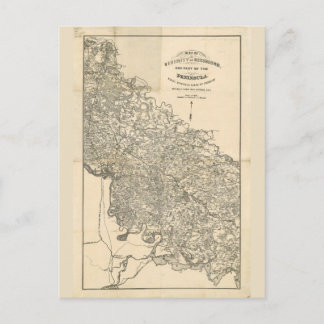Postale Carte de la proximité de Richmond Virginia (1864)