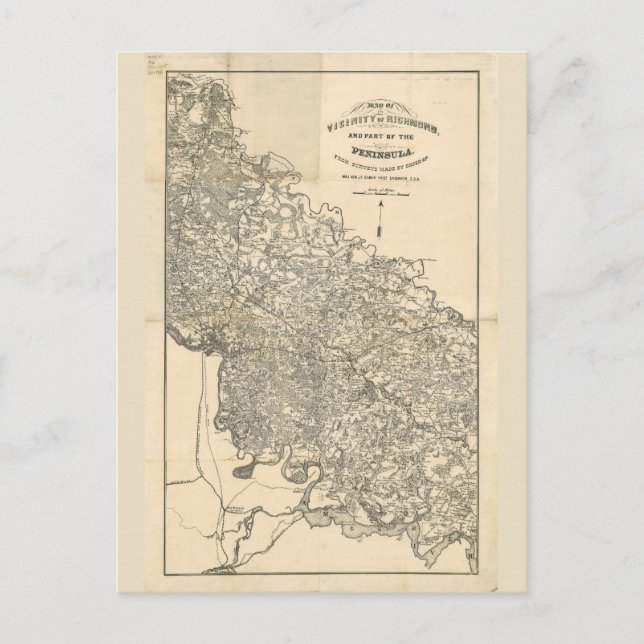 Postale Carte de la proximité de Richmond Virginia (1864) (Devant)