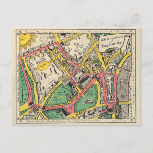 Postale Carte de la route du couronnement, Londres, Anglet