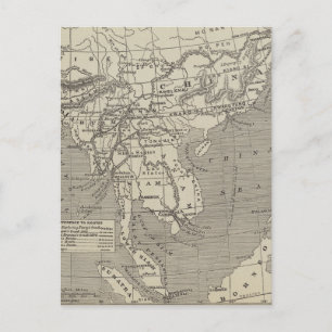 Postale Carte de la route proposée pour la Chine de Birman