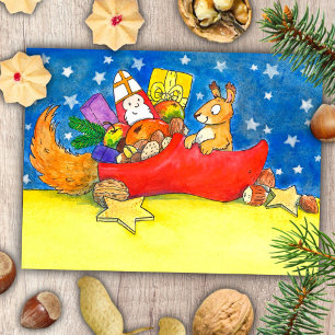 Postale Carte de la Saint-Nicolas par Nicole Janes
