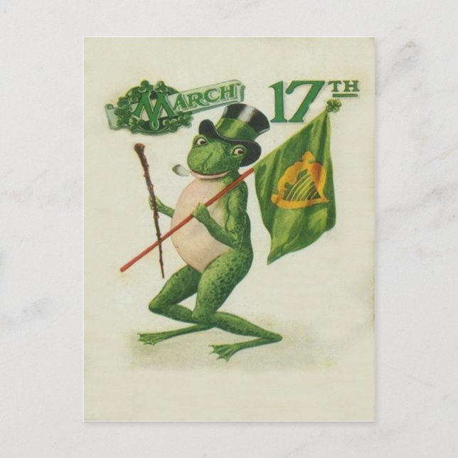 Postale Carte de la Saint-Patrick avec tuyau de shillelagh (Devant)