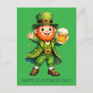Postale Carte de la Saint-Patrick chanceuse de dessin anim