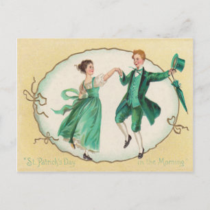 Postale Carte de la Saint Patrick pour la danse vintage