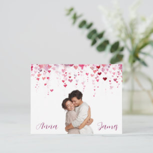 Postale Carte de la Saint-Valentin à coeurs roses personna