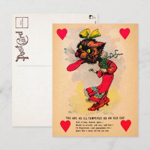 Postale Carte de la Saint-Valentin au vinaigre de chat rét