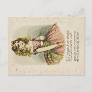Postale Carte de la Saint-Valentin romantique rétro, 19e s