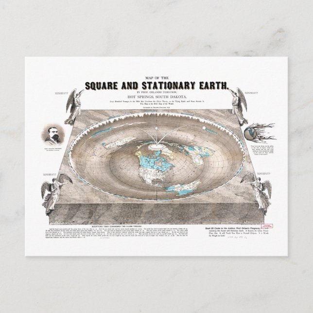 Postale Carte de la Terre plate (Devant)