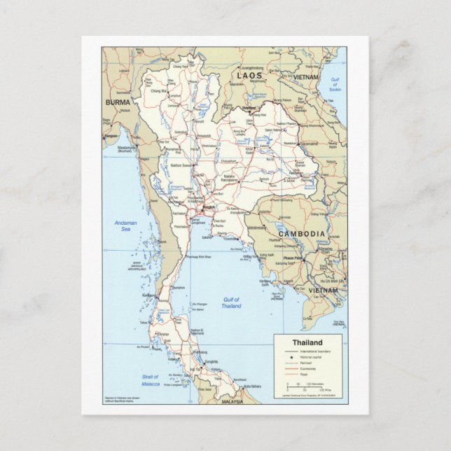Postale Carte de la Thaïlande (Devant)