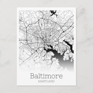 Postale Carte de la ville de Baltimore
