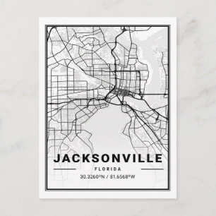 Postale Carte de la ville de Jacksonville Florida USA Trav