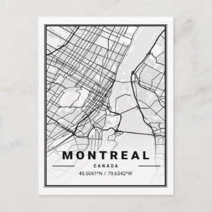 Postale Carte de la ville de Montréal Québec