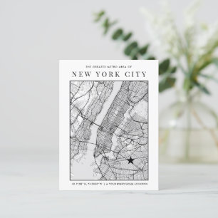 Postale Carte de la ville de New York + Marquer un emplace