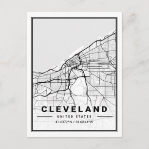 Postale Carte de la ville de voyage de Cleveland Ohio USA