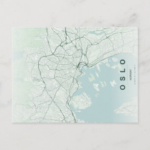 Postale Carte de la ville d'Oslo Norvège Design Minimalist