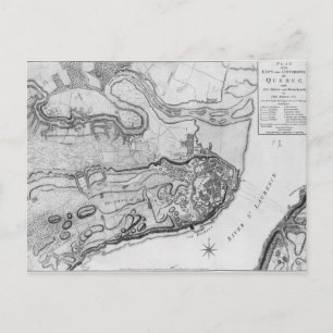 Postale Carte de la ville et des environs de Québec