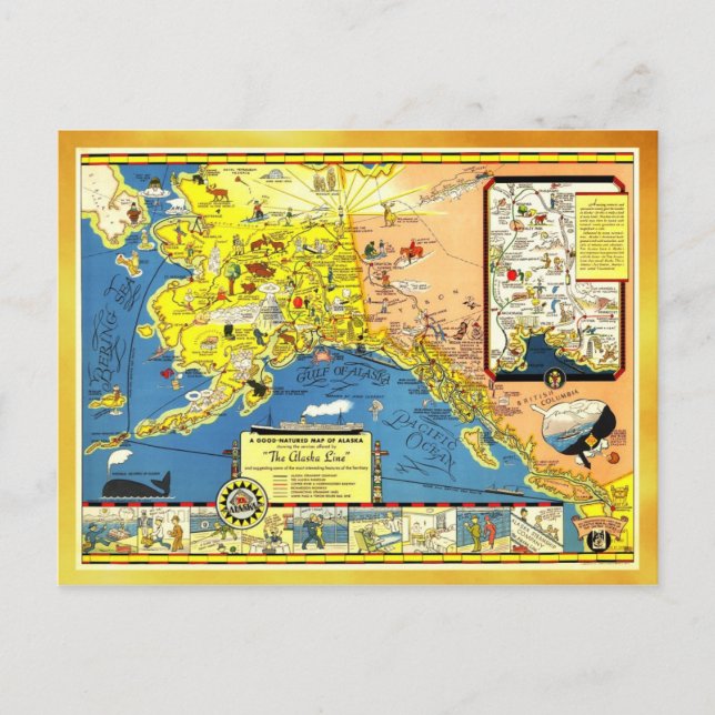 Postale Carte de l'Alaska (Devant)