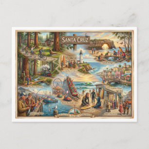 Postale Carte de l'ambiance de Santa Cruz – Impression d'a