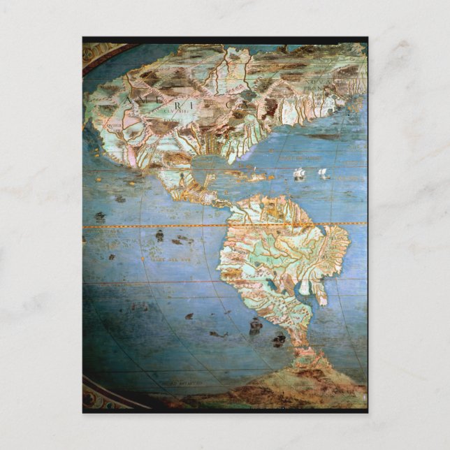 Postale Carte de l'Amérique du Nord et du Sud (Devant)