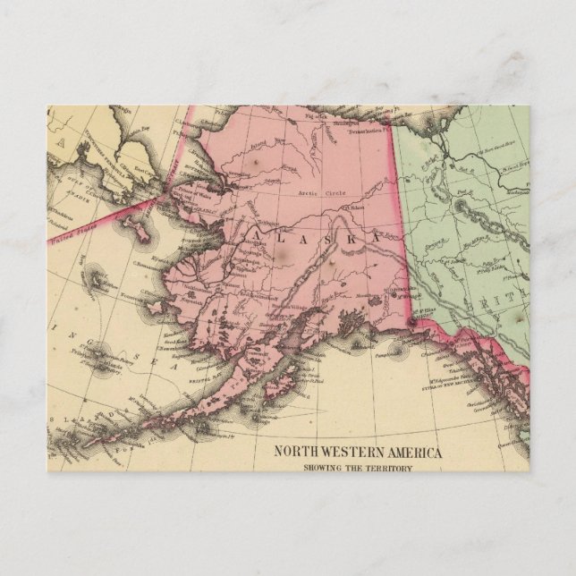 Postale Carte de l'Amérique du Nord par Mitchell (Devant)