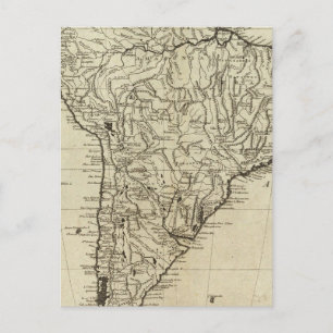 Postale Carte de l'Amérique du Sud