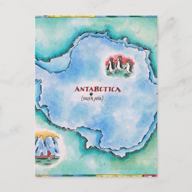 Postale Carte de l'Antarctique (Devant)