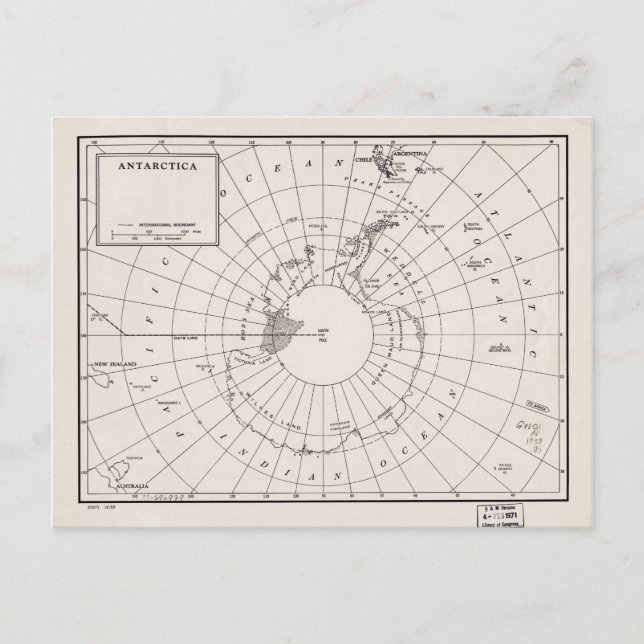 Postale Carte de l'Antarctique (1955) (Devant)