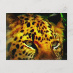 Postale Carte de l'art de la faune de la jungle au regard