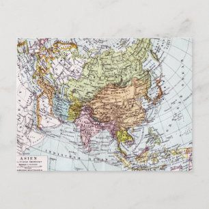 Postale Carte de l'Asie au XIXe siècle