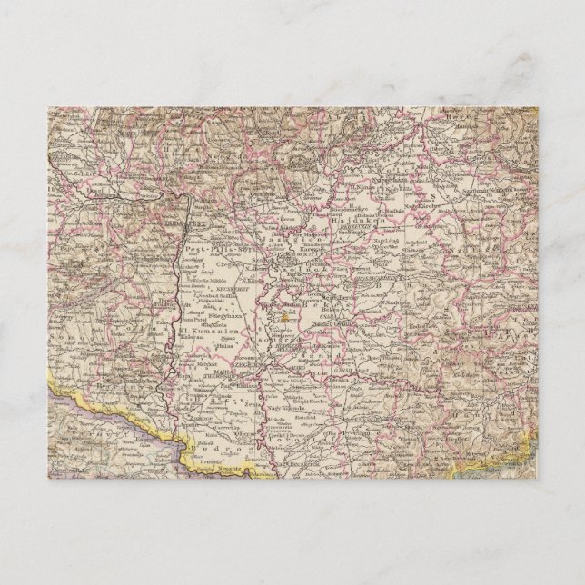 Postale Carte de l'Atlas de la Hongrie (Devant)