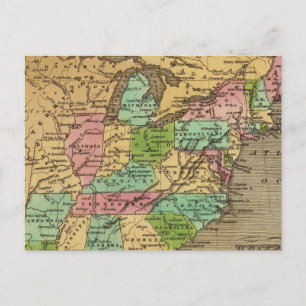 Postale Carte de l'Atlas des États-Unis, Canada