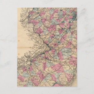 Postale Carte de l'Atlas du New Jersey