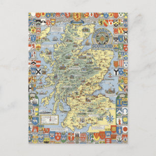 Postale Carte de l'Ecosse historique