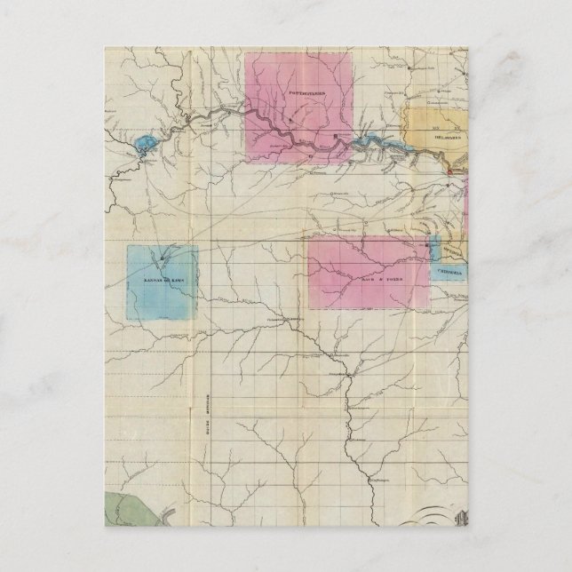 Postale Carte de l'est du Kansas (Devant)