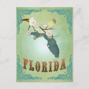 Postale Carte de l'État de Floride - Vert