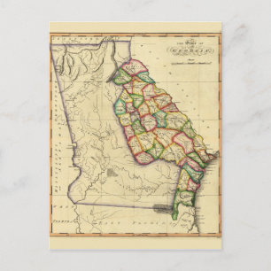 Postale Carte de l'état de Géorgie (vers 1810)