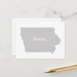 Postale Carte de l'état de la silhouette de la maison Iowa